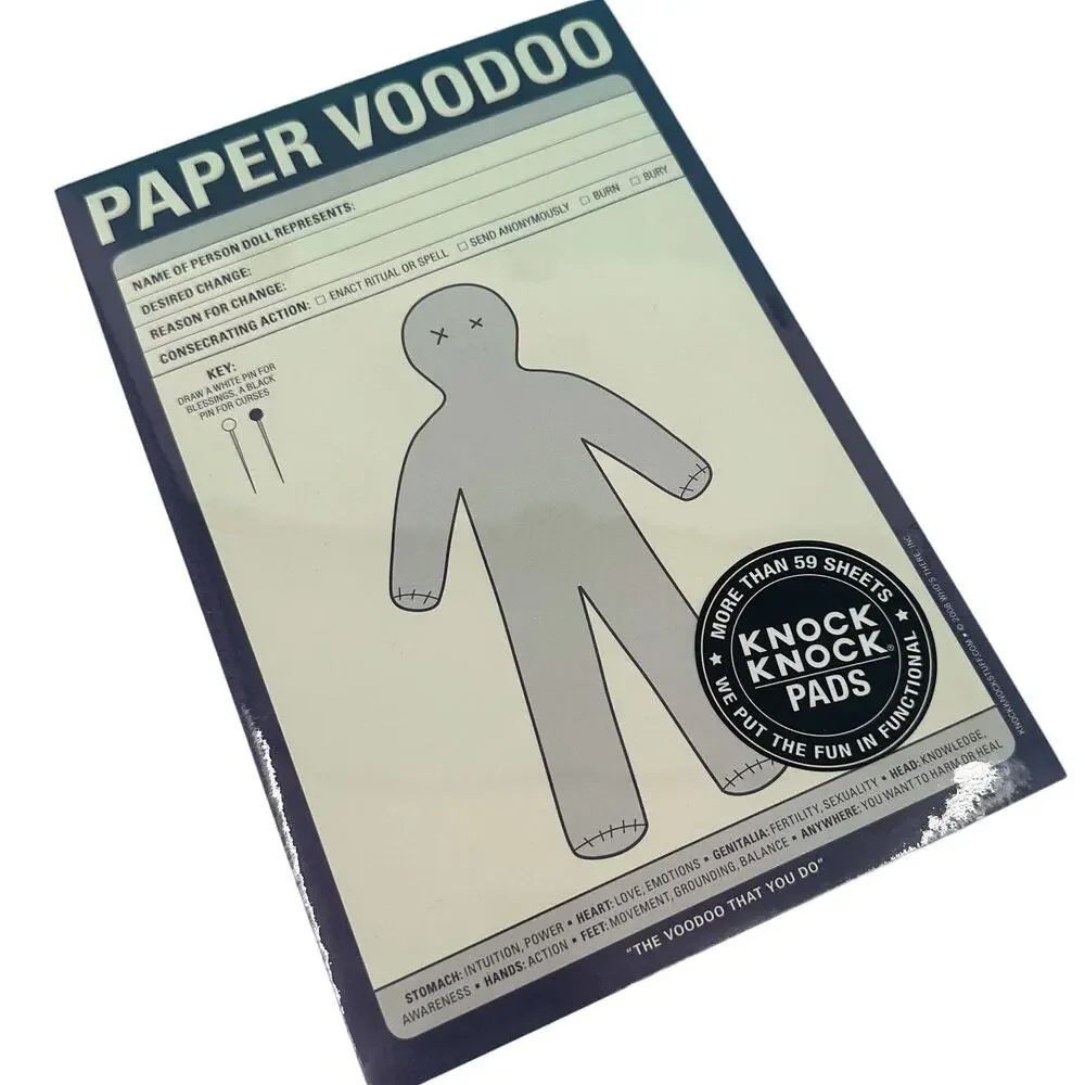 Paper Voodoo Stationery Notepad by Knock Knock Stuff White Elephant Gift